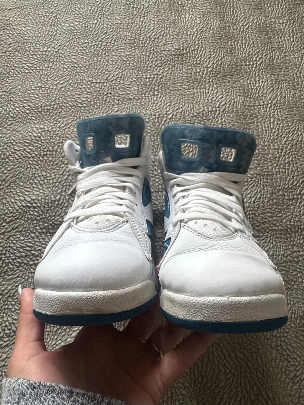 Jordan MVP (GS) Kids White and Blue High-Top Sneakers